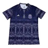 2022 Argentina Blue Short Football Training Shirt Men's