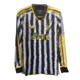 2023-2024 Juventus Home Football Shirt Men's #Long Sleeve