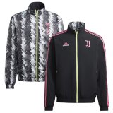 2023-2024 Juventus On-Field Team Logo Anthem Reversible Black Full-Zip Windrunner Football Jacket Men's