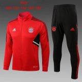 2022-2023 Bayern Munich Red Football Training Set (Jacket + Pants) Children's