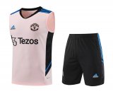 2023-2024 Manchester United Pink Football Training Set (Singlet + Short) Men's