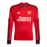 2023-2024 Manchester United Home Football Shirt Men's #Long Sleeve