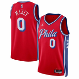 Male Philadelphia 76ers Statement Edition Jersey 2022-2023 Brand Red Tyrese Maxey #0