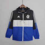 2022-2023 Flamengo Black&White&Blue All Weather Windrunner Football Jacket Shirt Men's
