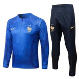 2022-2023 France Blue Stripe Football Training Set Men's