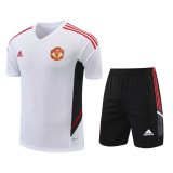 2022-2023 Manchester United White Football Set (Shirt + Short) Men's