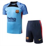 2022-2023 Barcelona Blue Football Training Set (Shirt + Short) Men's