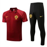 2022-2023 Portugal Red Football Training Set (Polo + Pants) Men's