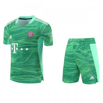 2021-2022 Bayern Munich Goalkeeper Green Men's Football Shirt (Shirt + Short)