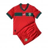 2022-2023 Morocco Home Football Shirt (Shirt + Short) Children's