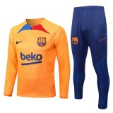 2022-2023 Barcelona Orange Stripes Football Training Set Men's