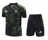 2023-2024 Manchester United Green Football Training Set (Shirt + Short) Men's