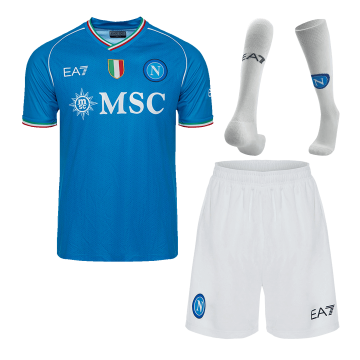 2023-2024 Napoli Home Football Whole Set (Shirt + Short + Socks) Men's