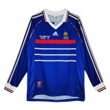 1998 France Home Long Sleeve Football Shirt Men's #Retro