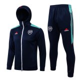 2021-2022 Arsenal Hoodie Navy Football Training Set (Jacket + Pants) Men's