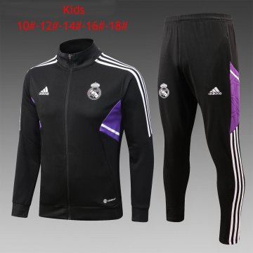 2022-2023 Real Madrid Black Football Training Set (Jacket + Short) Children's