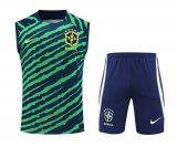 2022 Brazil Green Football Training Set (Singlet + Short) Men's