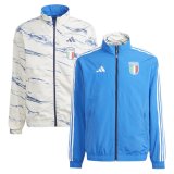 2023 Italy On-Field Team Logo Anthem Reversible Blue&White Full-Zip Windrunner Football Jacket Men's