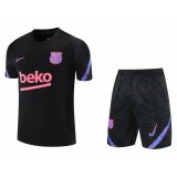 2021-2022 Barcelona Black Football Training Set (Shirt+Short) Men's