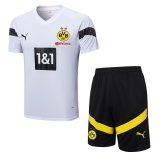 2022-2023 Borussia Dortmund White Football Training Set (Shirt + Short) Men's