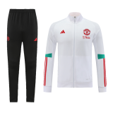 2023-2024 Manchester United White Football Training Set (Jacket + Pants) Men's