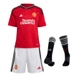 2023-2024 Manchester United Home Football Set (Shirt + Short + Socks) Children's