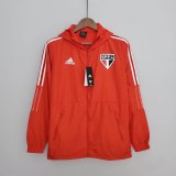 2022-2023 Sao Paulo FC Red All Weather Windrunner Football Jacket Shirt Men's