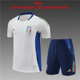 2024 Italy White Football Training Set (Shirt + Short) Children's