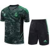 2023-2024 Real Madrid Green Football Training Set (Shirt + Short) Men's