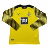 2021-2022 Borussia Dortmund Home Long Sleeve Football Shirt Men's