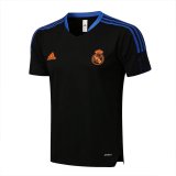 2021-2022 Real Madrid Black Short Football Training Shirt Men's