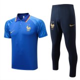 2022-2023 France Blue Football Training Set (Polo + Pants) Men's