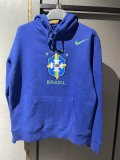 2022 Brazil Blue Pullover Hoodie Football Sweatshirt Men's