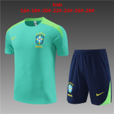 2024 Brazil Green Football Training Set (Shirt + Short) Children's