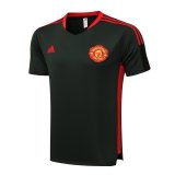 2021-2022 Manchester United Dark Green Short Football Training Shirt Men's