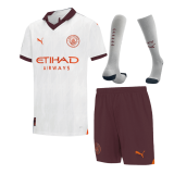 2023-2024 Manchester City Away Football Whole Set (Shirt + Short + Socks) Children's