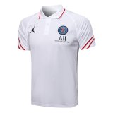 2021-2022 PSG x Jordan White Slash Football Polo Shirt Men's