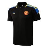 2021-2022 Manchester United Black Champions Football Polo Shirt Men's