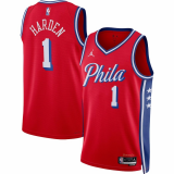 Male Philadelphia 76ers Statement Edition Jersey 2022-2023 Brand Red James Harden #1