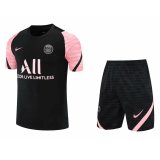 2021-2022 PSG Black - Pink Football Training Set (Shirt+Short) Men's