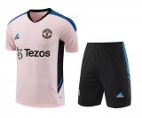 2023-2024 Manchester United Pink Football Training Set (Shirt + Short) Men's