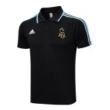 2023 Argentina Black Soccer Polo Shirt Men's