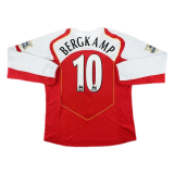 2004/2005 Arsenal Home Long Sleeve Football Shirt Men's #Retro Bergkamp #10