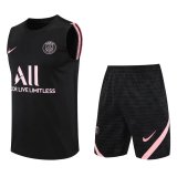 2021-2022 PSG Black Football Traning Kit (Singlet + Shorts) Men's
