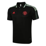 2021-2022 Manchester United Black - Green Football Polo Shirt Men's