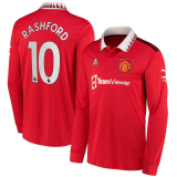 2022-2023 Manchester United Home Football Shirt Men's #Rashford #10 Long Sleeve
