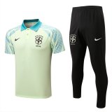 2022-2023 Brazil Grass Green Football Training Set (Polo + Pants) Men's