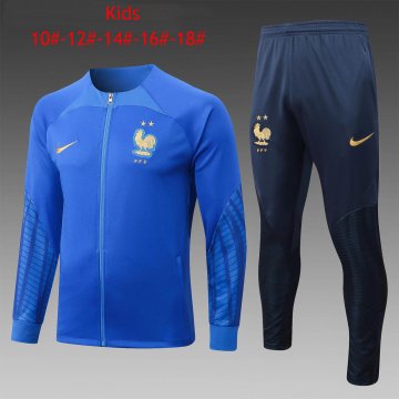 2022 France Blue Football Training Set (Jacket + Pants) Children's