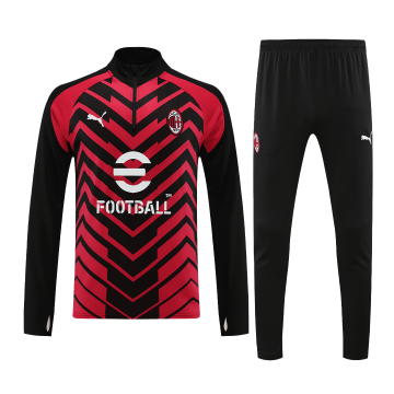 2023-2024 AC Milan Red&Black Football Training Set (Sweatshirt + Pants) Men's