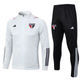 2023-2024 Sao Paulo FC White Football Training Set (Jacket + Pants) Men's